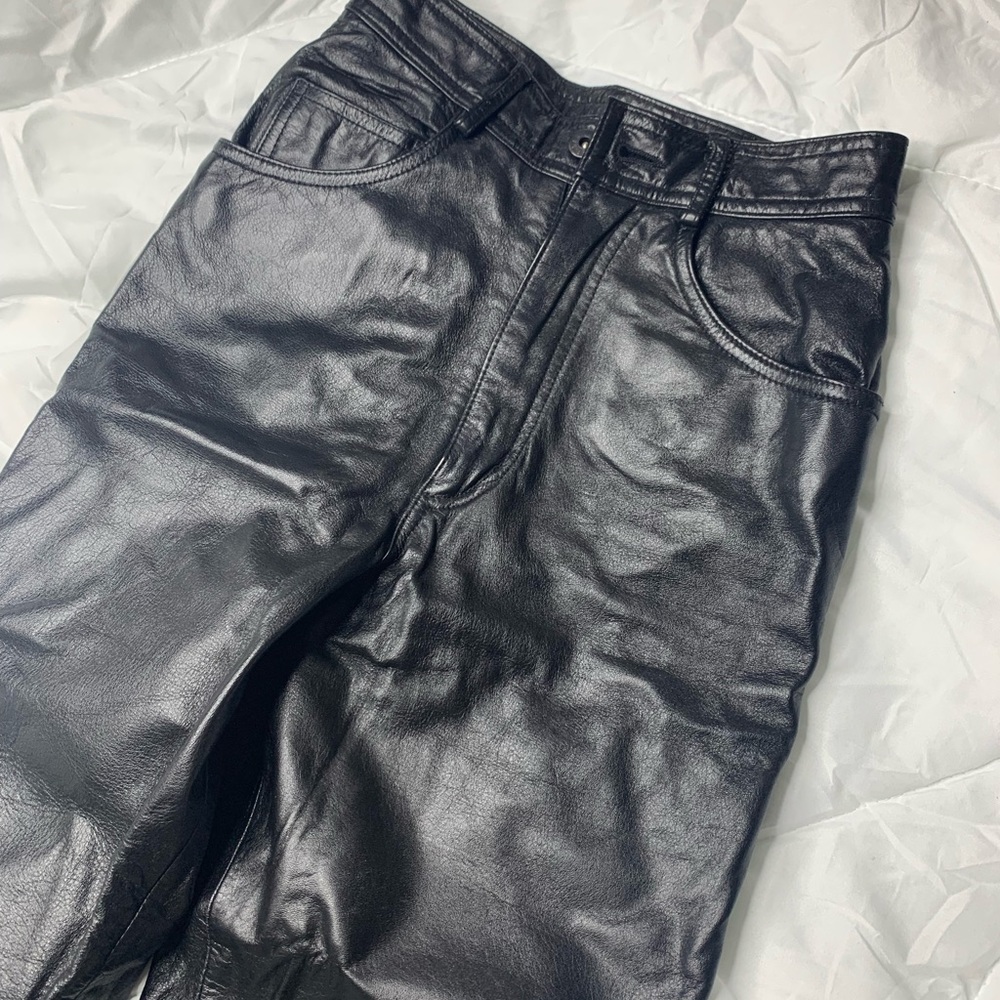 Vintage Black Danier Leather Pants